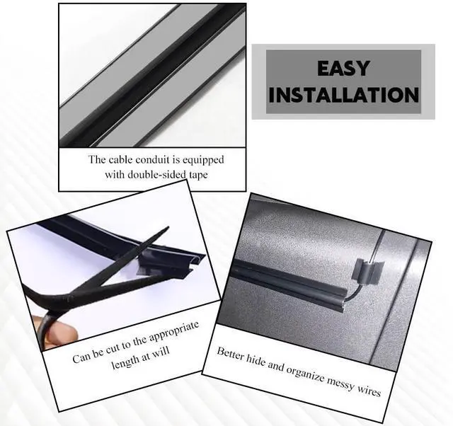 Alt view image 6 of 7 - HQRNYP 4PCS Car Concealed Wire Cover, Car Cable Management, PVC Auto Split Sleeving Wire Cord Organizer, Universal Auto Accessories Black Soft PVC Cable Sleeve Fit for USB, Audio and Video Line