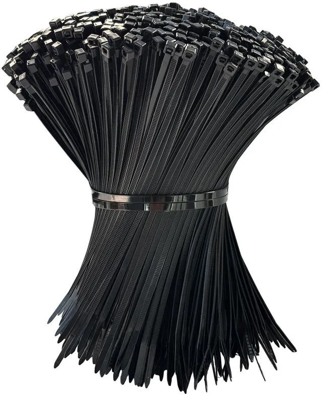 Main image of 150 Pack Zip Ties 8 Inch Black, 40lbs Tensile Strength, Nylon Cable Ties | Self-Locking Wire Ties, Premium Plastic Zip Ties, Tie Wraps for Indoor and Outdoor Multipurpose Use