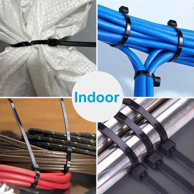 Alt view image 7 of 7 - 150 Pack Zip Ties 8 Inch Black, 40lbs Tensile Strength, Nylon Cable Ties | Self-Locking Wire Ties, Premium Plastic Zip Ties, Tie Wraps for Indoor and Outdoor Multipurpose Use