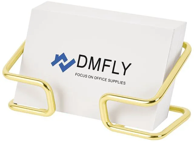 Main image of DMFLY Metal Business Card Holder for Desk, Cute Card Display Stand, Compatible with Various Countertops, Gold