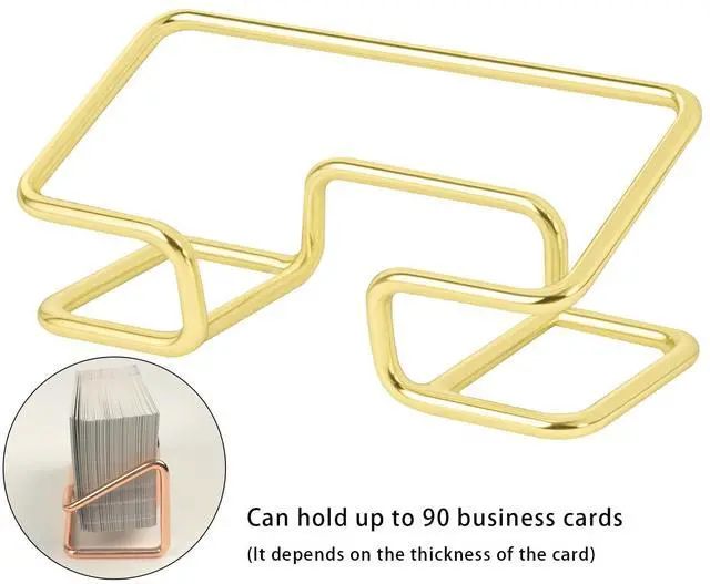 Alt view image 2 of 7 - DMFLY Metal Business Card Holder for Desk, Cute Card Display Stand, Compatible with Various Countertops, Gold