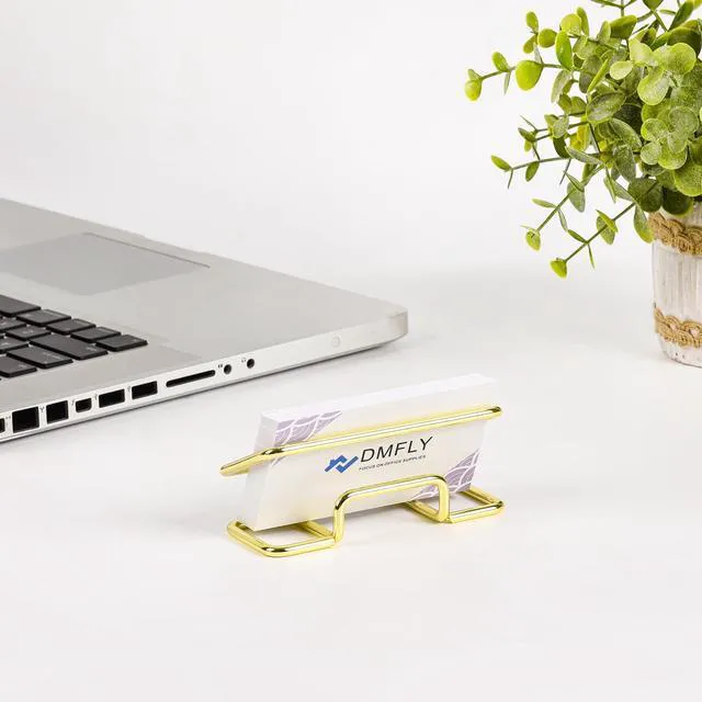 Alt view image 4 of 7 - DMFLY Metal Business Card Holder for Desk, Cute Card Display Stand, Compatible with Various Countertops, Gold