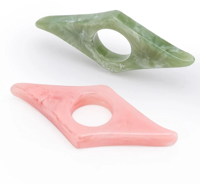 Main image of Kartterfly Thumb Page Holder 2Pack Energy Pattern Pink Green Book Markers | Finger reading aid for readers, ergonomic grip for one-hand reading, practical book accessory, fits all reading books