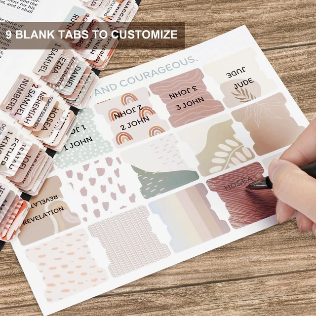Alt view image 6 of 7 - Bible Tabs for Women & Men, Large Print Index Tabs for Study Bibles, Boho | 75 Laminated Tabs Help You Find Bible Books Faster, Make Bible Study Easier, and Provide Quick Reference
