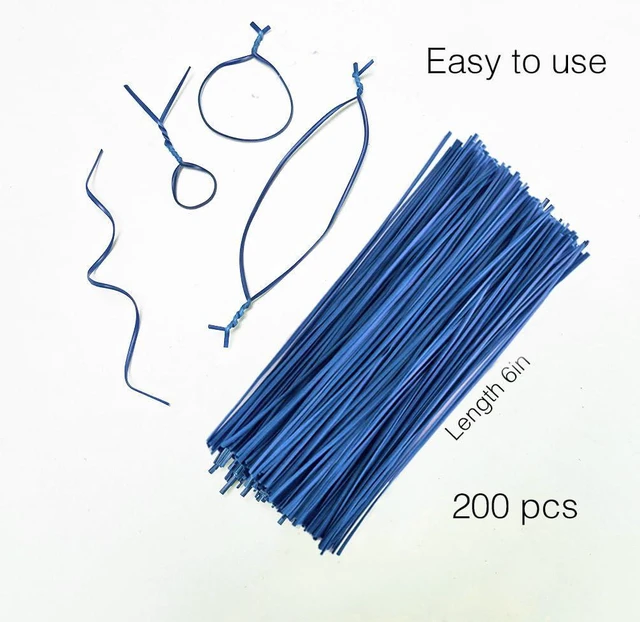 Alt view image 2 of 4 - 200 Pcs 6" Garden Plastic Plant Twist Ties Reusable Blue Cable Ties for Climbing Plant Support, Christmas Tree, Bags, Gardening Activity.(Blue)