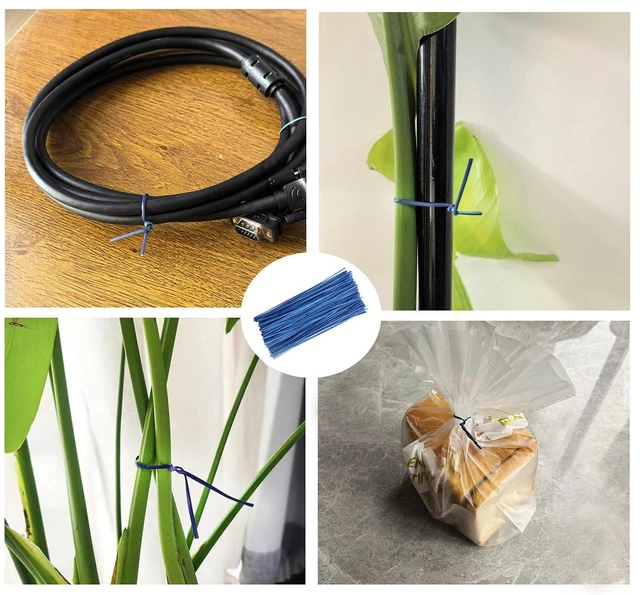 Alt view image 4 of 4 - 200 Pcs 6" Garden Plastic Plant Twist Ties Reusable Blue Cable Ties for Climbing Plant Support, Christmas Tree, Bags, Gardening Activity.(Blue)