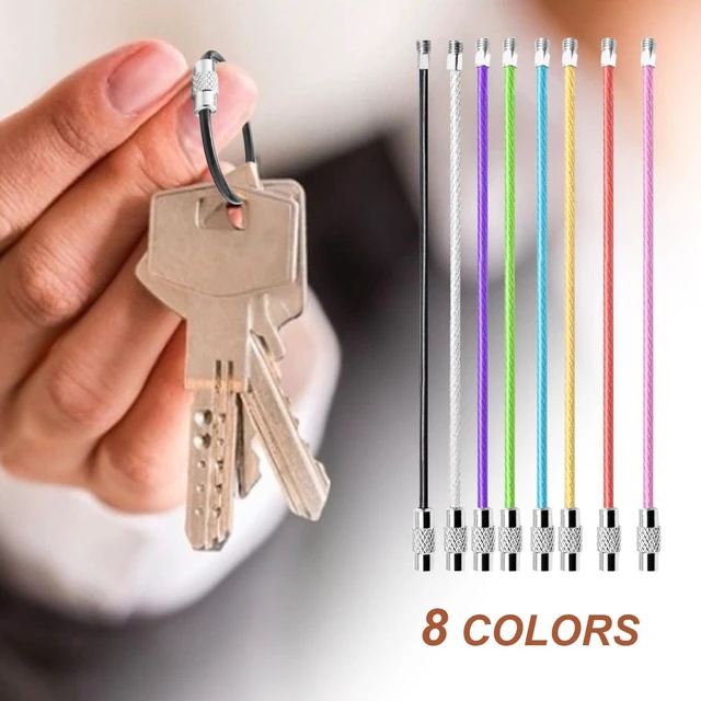 Alt view image 2 of 7 - ManTangSun 12 Pack 4" Key Ring Wire Keychain Cable Keyring Keychain Holder Clips Small Loops for Car Keys, Luggage Tags, Bag Tags, Crafts (Assorted, 2mm)