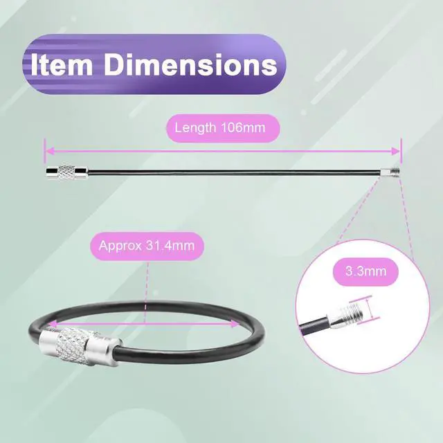 Alt view image 7 of 7 - ManTangSun 12 Pack 4" Key Ring Wire Keychain Cable Keyring Keychain Holder Clips Small Loops for Car Keys, Luggage Tags, Bag Tags, Crafts (Assorted, 2mm)