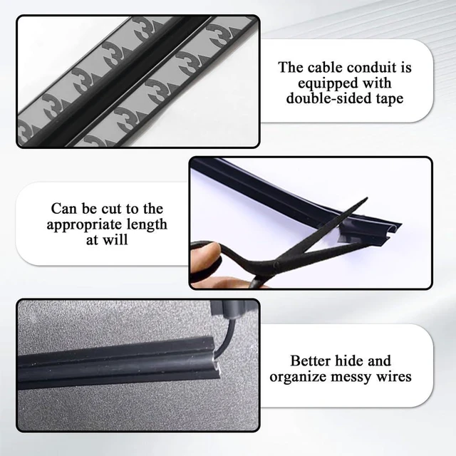 Alt view image 5 of 7 - QZTYTY Car Concealed Wire Cover, Automotive Power Cord Cover, 4PCS | Car Wire Sleeve, Car Interior Accessories Adhesive Cable Hidden Protector for Cords USB Audio Network Cables Sleeve Organizer