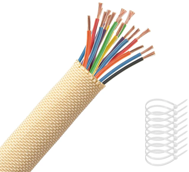 Main image of AGPTEK Cable Sleeve, 10ft - 4/5 inch Cord Protector for Pets, Wood Color | Cord Cover for Pets, Flexible Cord Protector from Pets Chewing, Bite-Resistant Cable Wire Management for USB, Power, TV Cords