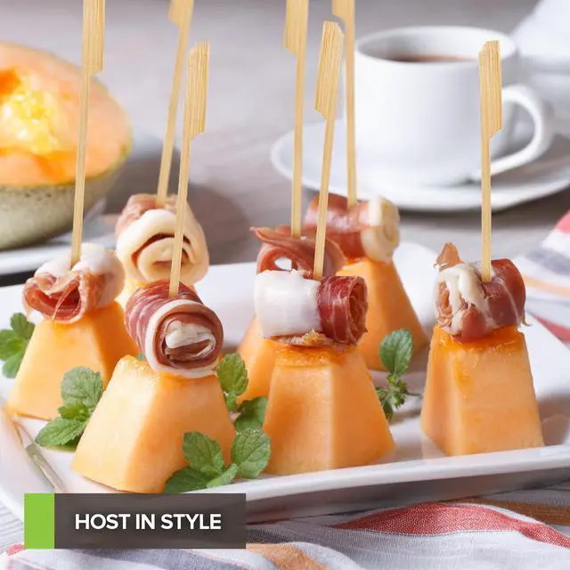 Alt view image 6 of 7 - 3.5" Bamboo Skewers (200 Pack) - Heavy Duty, Ideal for Appetizers, Fruit Kabobs, Parties & Cocktails