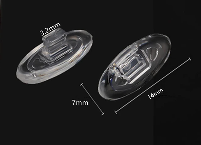 Alt view image 5 of 5 - Push in Glasses Nose Pads,5 Pairs Eyeglasses Replacement Nose Piece,Oval Soft Silicone Nose Guards Eye Pads(Clear,14mm)