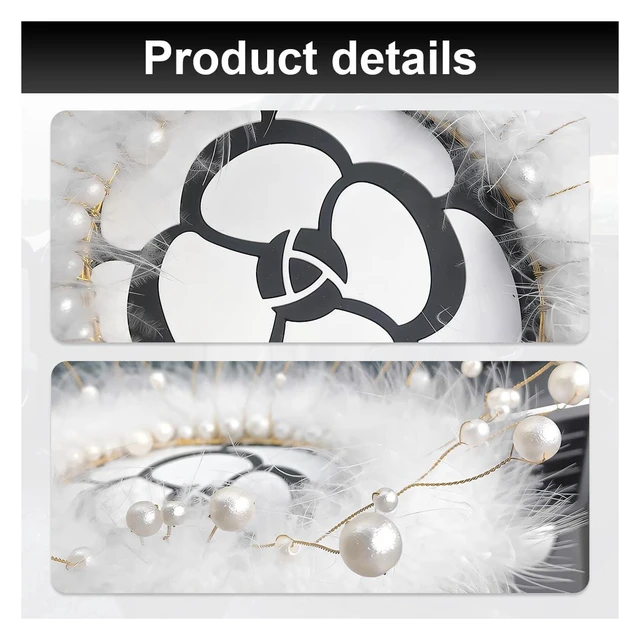 Alt view image 3 of 6 - Camellia Car Dashboard Anti-Slip Mat, Pearl Feather Auto Dash Phone Hold Sticky Pad, 5.91'' Vehicle Strong Gripping Mat for Keychains, Sun Glasses and Electronic Devices (Round)