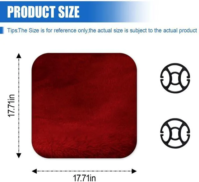 Alt view image 2 of 6 - Sheepskin Car Seat Cushion, Thin Soft Faux Fur Seat Cover, Red | Breathable Comfort Seat Protector Pad, Fluffy Non-Slip Winter Driver Auto Seat Cover for Car, Truck, Office, Home Decoration