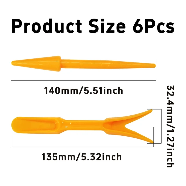 Alt view image 2 of 7 - 6PCS Mini Garden Hand Succulent Transplanting Tools Set, Plastic Seedling Dibber and Digging Tools for Indoor Gardening, Home Plant Care, Repotting, Lawn Maintenance(Yellow)