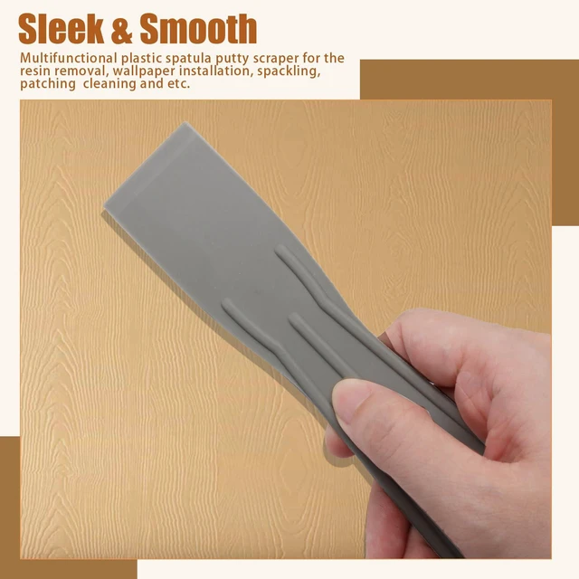 Alt view image 2 of 7 - 6pcs Flexible Plastic Putty Knife Set, 1.5 Inch Wide, Grey | Scraper for Wall Repair, Spackling, Drywall Taping & Painting Projects