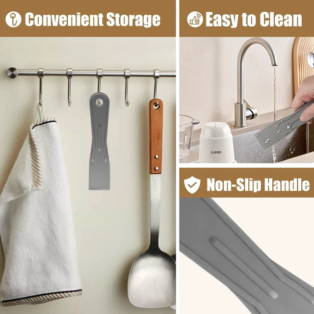 Alt view image 5 of 7 - 6pcs Flexible Plastic Putty Knife Set, 1.5 Inch Wide, Grey | Scraper for Wall Repair, Spackling, Drywall Taping & Painting Projects