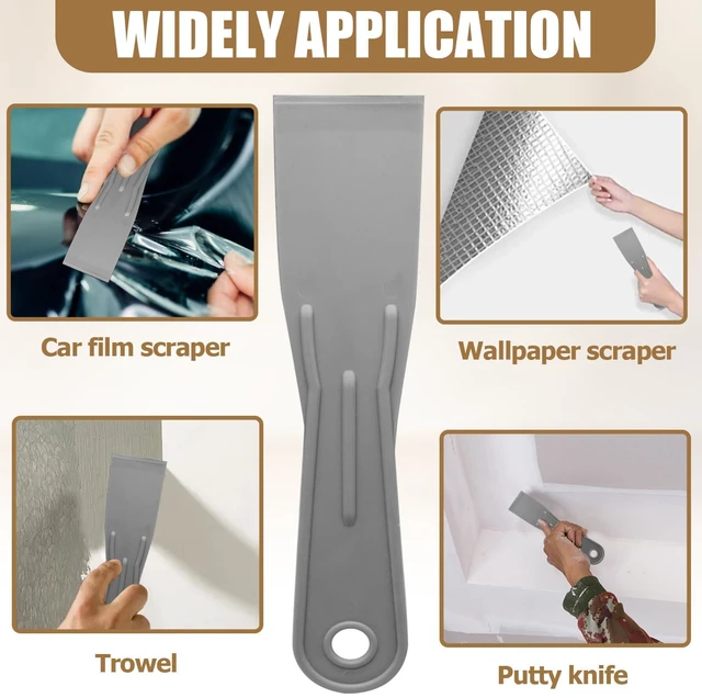 Alt view image 7 of 7 - 6pcs Flexible Plastic Putty Knife Set, 1.5 Inch Wide, Grey | Scraper for Wall Repair, Spackling, Drywall Taping & Painting Projects