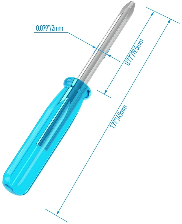 Alt view image 2 of 6 - 5 Pcs Mini Phillips Screwdriver, 2mm Cross Head, 45mm, Blue | 1.77" Total Length, Non-slip Handle, Non-magnetic for Small Appliances