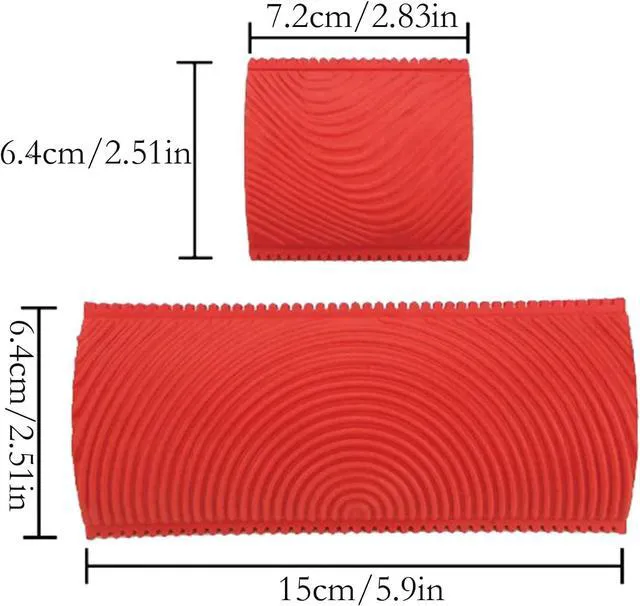 Alt view image 2 of 7 - Wood Graining DIY Tool Set,Wood Pattern Brushing Roller Embossed Wall Art Wood Texture Graining Tool Household Wall Art Paint for Wall Room Decoration Easy to Use and Clean Red
