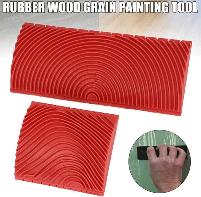 Alt view image 3 of 7 - Wood Graining DIY Tool Set,Wood Pattern Brushing Roller Embossed Wall Art Wood Texture Graining Tool Household Wall Art Paint for Wall Room Decoration Easy to Use and Clean Red