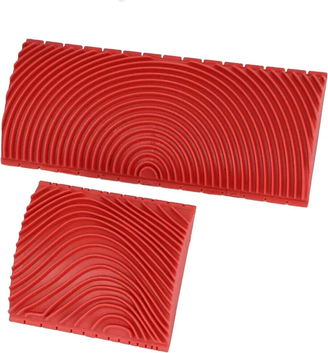 Alt view image 7 of 7 - Wood Graining DIY Tool Set,Wood Pattern Brushing Roller Embossed Wall Art Wood Texture Graining Tool Household Wall Art Paint for Wall Room Decoration Easy to Use and Clean Red