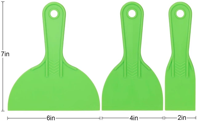 Alt view image 2 of 5 - Plastic Putty Knife Set, 3 Pack 2", 4", 6" Flexible Scrapers | Flexible Plastic, 2/4/6 In Sizes, For Spackling, Drywall, Wallpaper, Paint Removal, And Home Repair