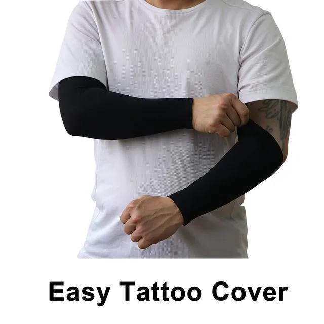 Alt view image 5 of 6 - UV Protection Cooling Arm Sleeves UPF 50 Sun Sleeve Pink*2 | Tattoo Cover Up, Lightweight Sport Compression Cover Sleeve, Ideal for Outdoor, Basketball, Runing, Golf, Cycling, Work