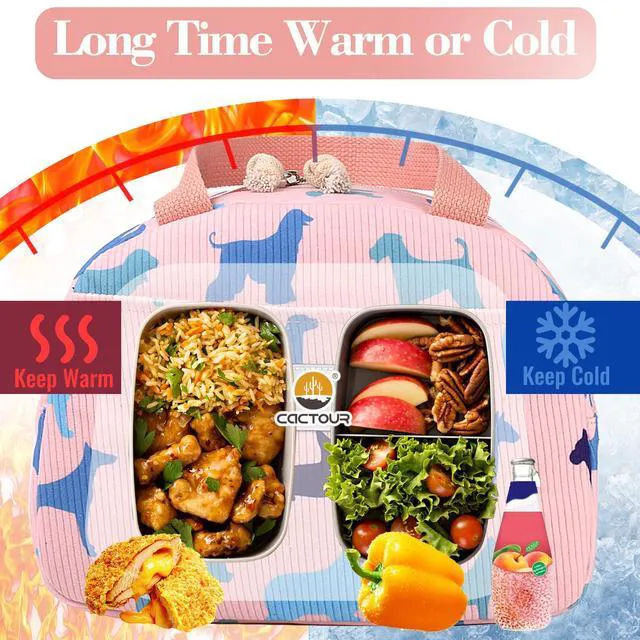 Alt view image 4 of 7 - Lunch Bag Kids,Cute Lunch Box for Kids Boys Girls,Portable Mini Cooler Bag,Small Insulated LunchBox Reusable Corduroy Lunch Tote for School/Travel/Picnic/Work (Dog)