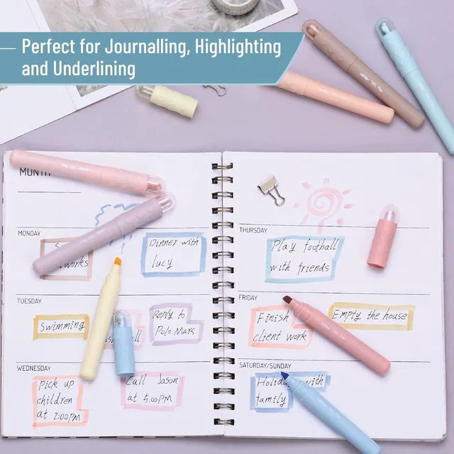 Alt view image 3 of 7 - Aesthetic Highlighters, 8 pcs, Vintage Pastels Colors | Cute Highlighters Assorted Colors for Journaling, Highlighting, Underlining, Fast Dry, Back to School Supplies