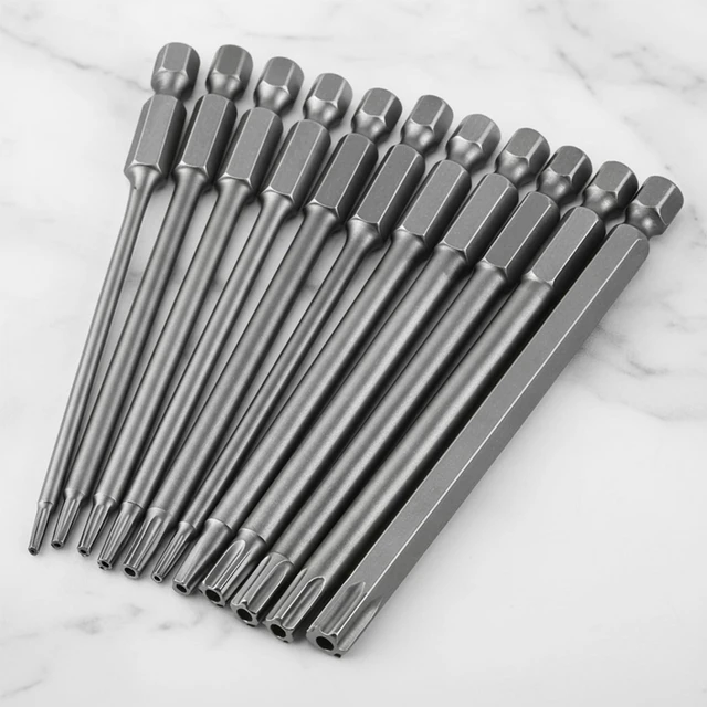 Alt view image 5 of 7 - 11PCS Security Torx Bit, 1/4 Inch Hex Shank S2 Steel Magnetic Tamper Proof Star Screwdriver Bit Set, S2 Torx Screwdriver Bits Sets (T6-T40)