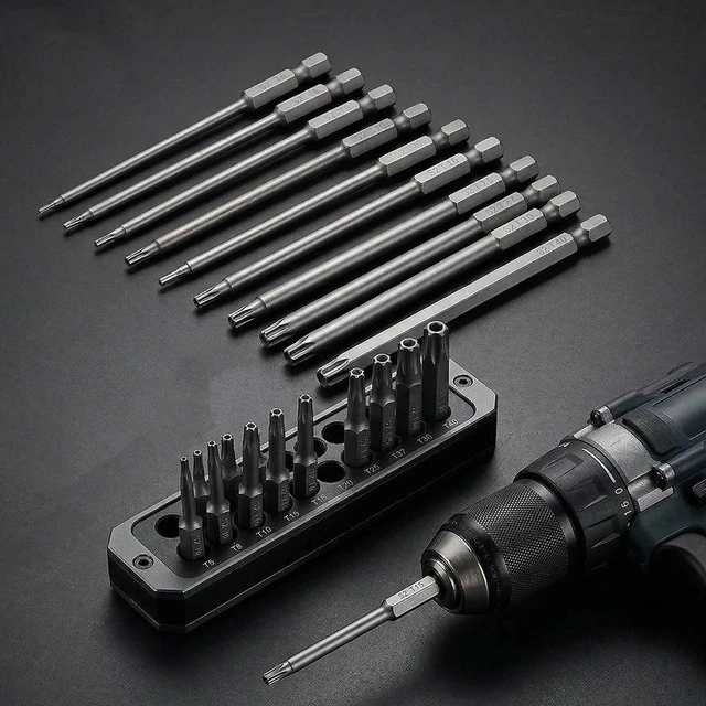 Alt view image 7 of 7 - 11PCS Security Torx Bit, 1/4 Inch Hex Shank S2 Steel Magnetic Tamper Proof Star Screwdriver Bit Set, S2 Torx Screwdriver Bits Sets (T6-T40)