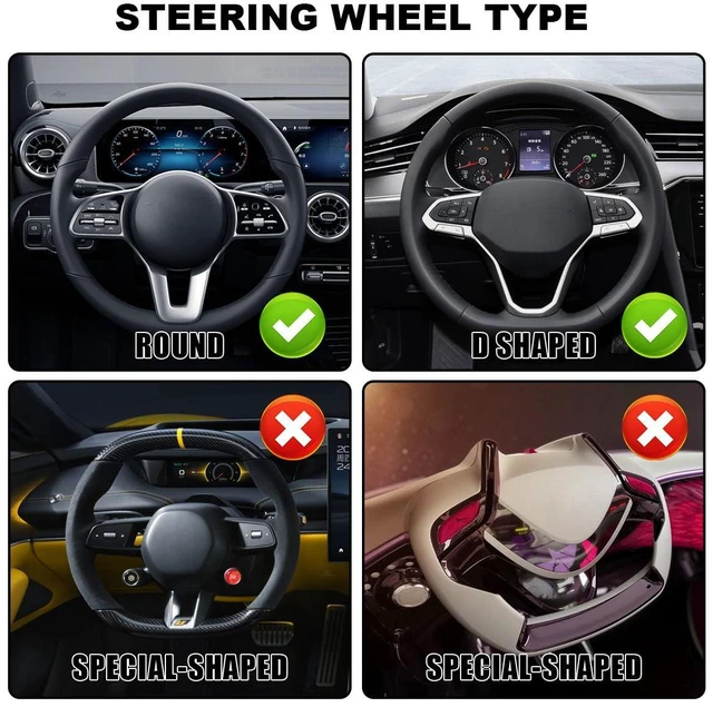 Alt view image 6 of 6 - Leather Steering Wheel Cover, Bling Car Interior Accessory (BL&RD) | 15" Soft Anti-Slip Elastic Steering Wheel Protector, Colorful Diamond Crystal Car Accessories for Most Vehicles