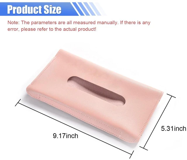 Alt view image 2 of 6 - Car Visor Tissue Holder, Leather Car Mask Dispenser, Hanging Car Napkin Holder, Car Mask Holder, Sun Visor Accessory Universal for Most Vehicles (Pink), 9.17×5.31 inch