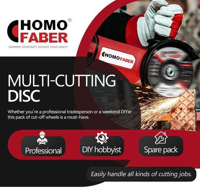 Alt view image 5 of 6 - 10 Pack 4-1/2" Cut Off Wheels, 7/8" Arbor Metal Cutting Discs | 3/64" Ultra-Thin Design, Fast Clean Cut, Fits Most 4.5" Angle Grinders, Heavy Duty for Steel, Iron & Metal Pipe