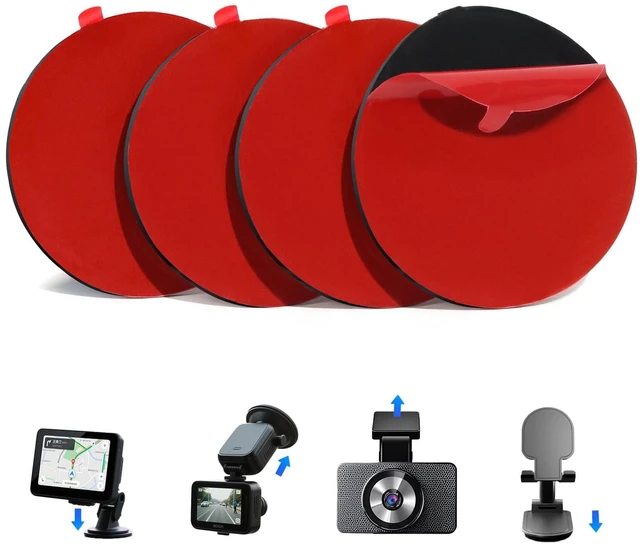 Main image of Pads, 4Pcs 248°F Heat Resistant Double Sided Tape, Windshield | 2.2" Round Black Adhesive Circles, Strong Mounting Grip for Dash Cam, Home Office Use for Socket Picture Frame & DIY Crafts
