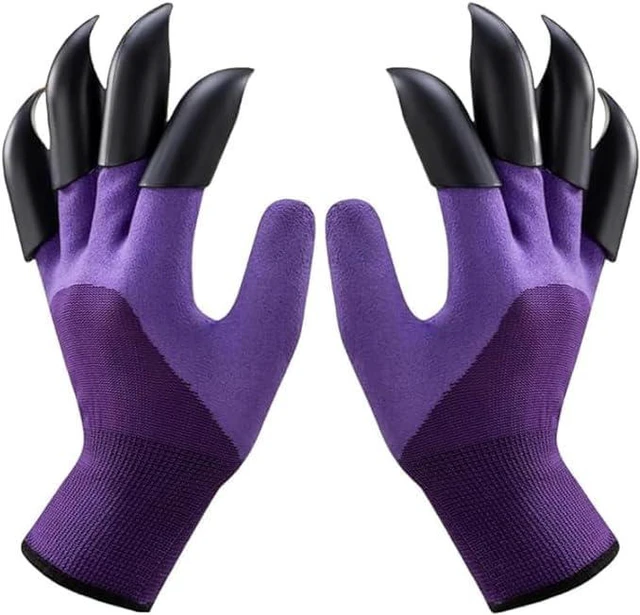 Main image of Garden Gloves with Claws, Breathable Gardening Work Gloves for Digging, Claw Gardening Gloves for Planting, Anti-Puncture Garden Gloves Best Gifts for Gardeners Purple