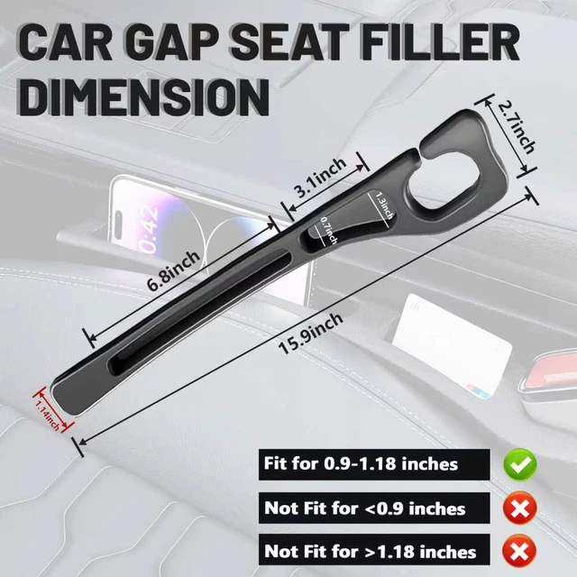 Alt view image 3 of 7 - Car Seat Gap Filler Organizer 2PCS, Universal No-Drop Seat Guard with Storage Slot, Easy Install Gap Stopper for Car SUV Truck, Stops Phone/Keys Falling