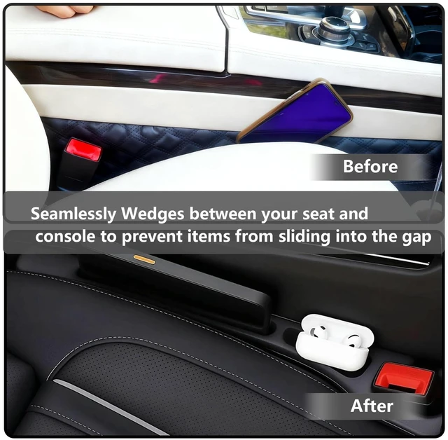 Alt view image 4 of 7 - Car Seat Gap Filler Organizer 2PCS, Universal No-Drop Seat Guard with Storage Slot, Easy Install Gap Stopper for Car SUV Truck, Stops Phone/Keys Falling