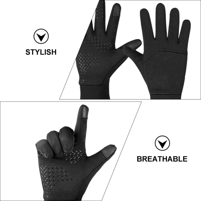 Alt view image 3 of 7 - Winter Warm Gloves Touch Screen Riding Gloves Anti-Slip Full-Finger Cycling Gloves for Driving Hiking Fishing Breathable Thermal Gloves 2 Pack