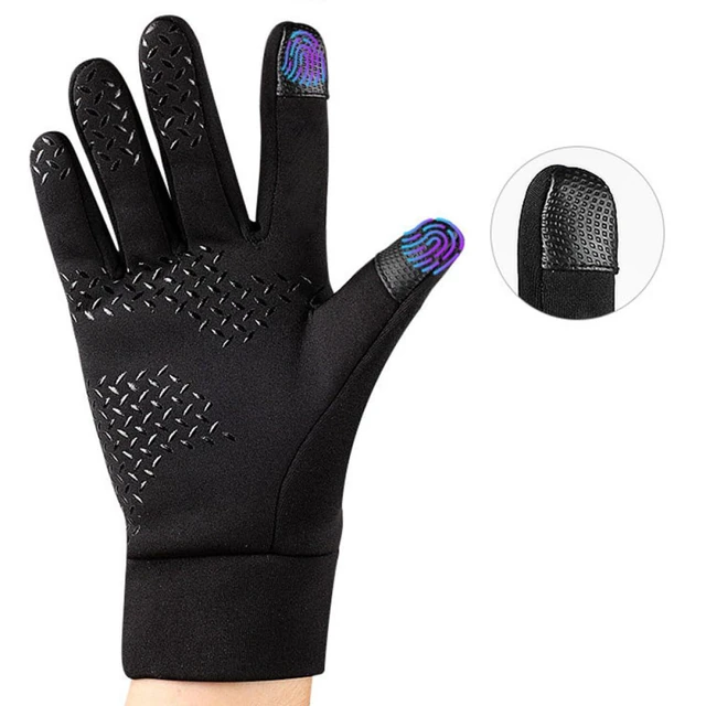 Alt view image 4 of 7 - Winter Warm Gloves Touch Screen Riding Gloves Anti-Slip Full-Finger Cycling Gloves for Driving Hiking Fishing Breathable Thermal Gloves 2 Pack