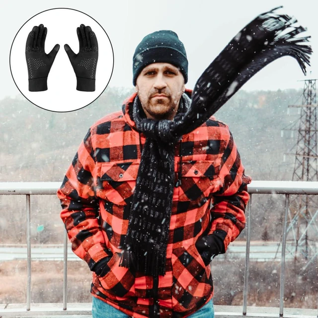 Alt view image 5 of 7 - Winter Warm Gloves Touch Screen Riding Gloves Anti-Slip Full-Finger Cycling Gloves for Driving Hiking Fishing Breathable Thermal Gloves 2 Pack