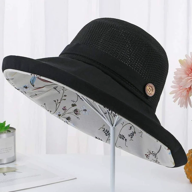 Alt view image 2 of 7 - Womens-Mesh-Sun-Hats-Bucket-Hat Outdoor-UV-Protection-Foldable-Fishing-Hat