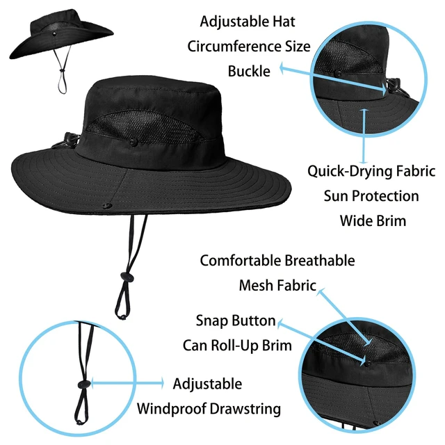 Alt view image 4 of 5 - Mesh-Fishing-Hat Summer Boy-Girls Sun-Hat Wide-Brim Safari-Hat for 7-14Years Older