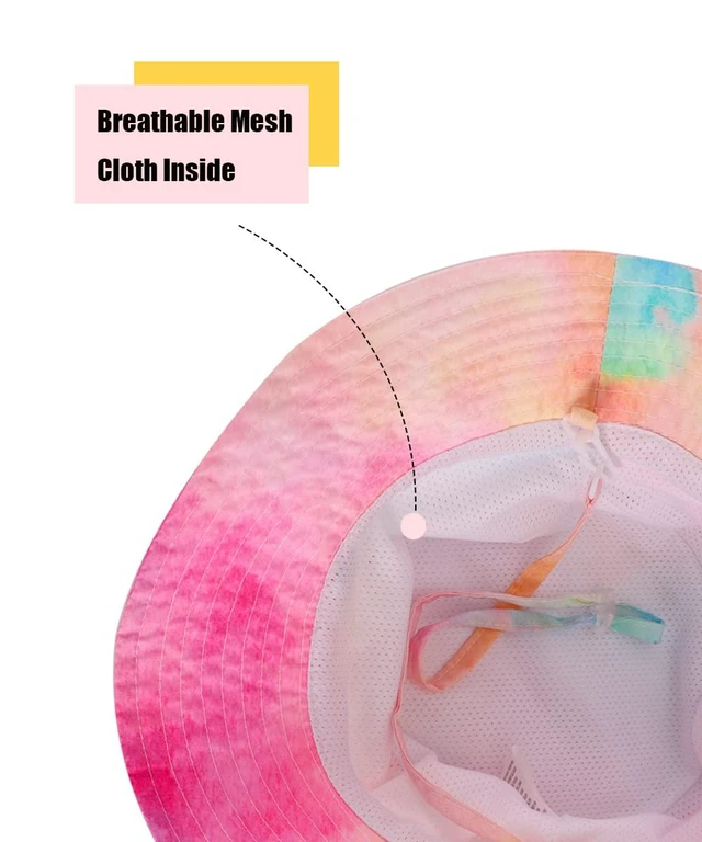 Alt view image 4 of 5 - Sun Hat Toddler Bucket Hat Boys Girls UPF 50+ Outdoor Summer Beach Hats Adjustable Wide Brim Fishing Safari Hat,Macaroon 6-10 Years