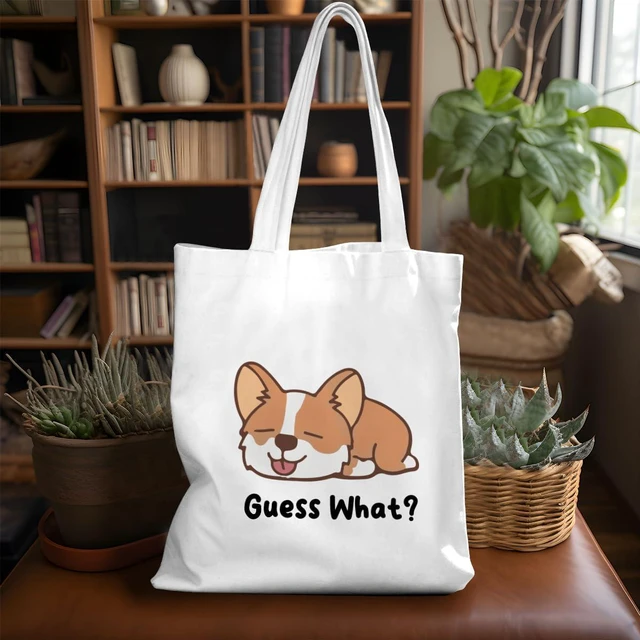 Alt view image 3 of 6 - Cute Puppy Dog Mom Gifts for Women Girls Daughter Pet Owner Appreciation Birthday Christmas Puppy Dog Supplies Accessories Funny Canvas Tote Bag Reusable Grocery Bags Canvas Beach Tote for Gym