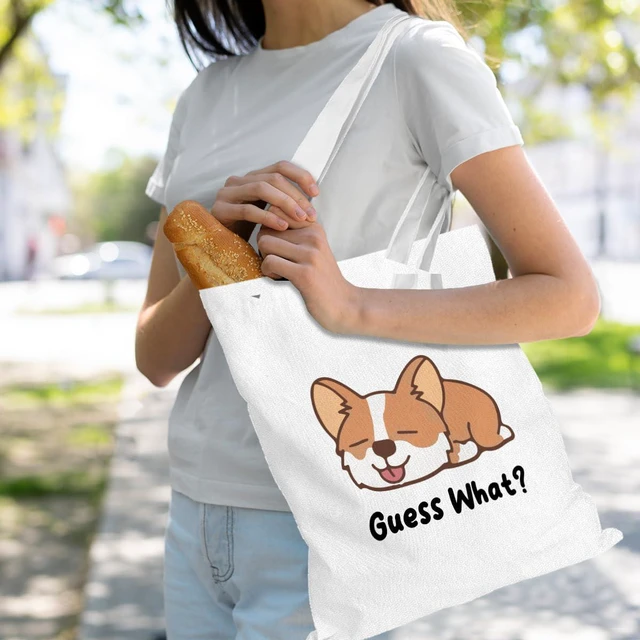 Alt view image 5 of 6 - Cute Puppy Dog Mom Gifts for Women Girls Daughter Pet Owner Appreciation Birthday Christmas Puppy Dog Supplies Accessories Funny Canvas Tote Bag Reusable Grocery Bags Canvas Beach Tote for Gym