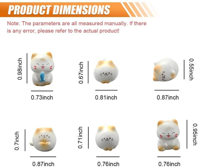 Alt view image 2 of 6 - 6PCS Cute Cats Car Dashboard Decorations, Mini Resin Cat Figurines Car Rear View Mirror Accessories, Center Console Decoration Vehicle Interior Ornament for Home Office Desk (Cat)