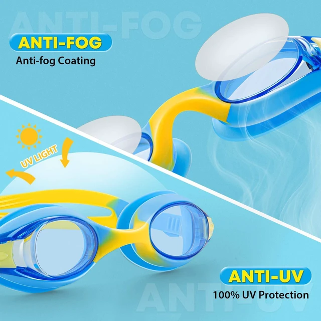 Alt view image 2 of 7 - Unisex-Child Swim Goggles, Anti Fog No Leaking Clear Vision Water Pool Swimming Goggles