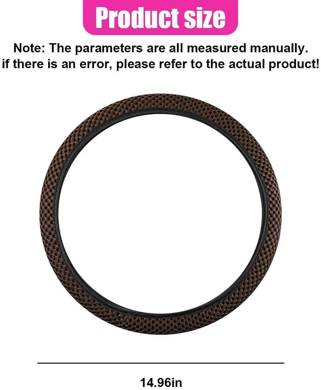 Alt view image 2 of 6 - Elastic Stretch Steering Wheel Cover, Anti-Slip, 15inch, Coffee | Microfiber Odorless Breathable Ice Silk Car Steering Wheel Protector, Easy Carry, Warm in Winter & Cool in Summer